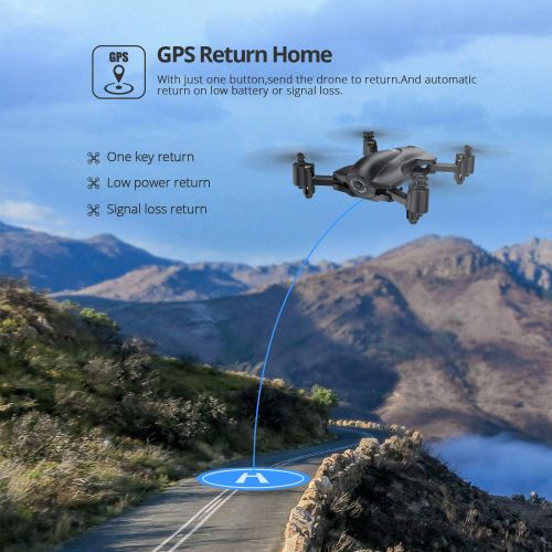  Holy Stone GPS Drone with 1080P Camera and video for adults Foldable Drone for Beginners, RC Quadcopter with GPS Return Home, Follow Me, Altitude Hold and 5G WiFi Transmission, HS1