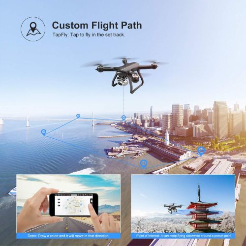  Holy Stone HS700 GPS Drone with 1080p HD Camera and Video GPS Return Home, Follow Me, RC Quadcopter Adults Beginners Brushless Motor, 5G WiFi Transmission, Compatible GoPro Camera