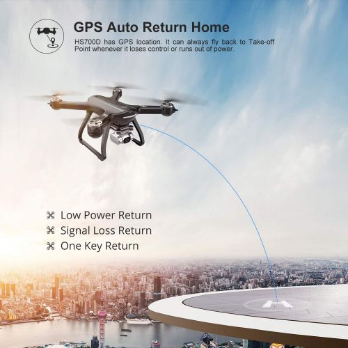  Holy Stone HS700 GPS Drone with 1080p HD Camera and Video GPS Return Home, Follow Me, RC Quadcopter Adults Beginners Brushless Motor, 5G WiFi Transmission, Compatible GoPro Camera