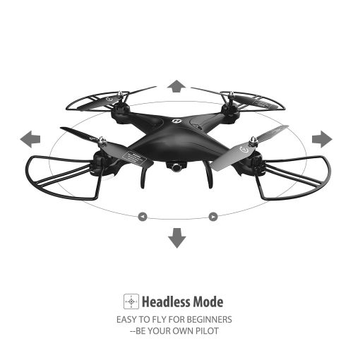  Holy Stone HS110D FPV RC Drone with 720P Camera and Video 120° Wide-Angle WiFi Quadcopter for kids and beginners Altitude Hold Headless Mode 3D Flips RTF with Modular Battery, Blac