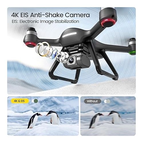  Holy Stone HS700E 4K UHD Drone with EIS Anti Shake 130 FOV Camera for Adults, GPS Quadcopter with 5GHz FPV Transmission, Brushless Motor, Easy Auto Return Home, Follow Me and Outdoor Carrying Case