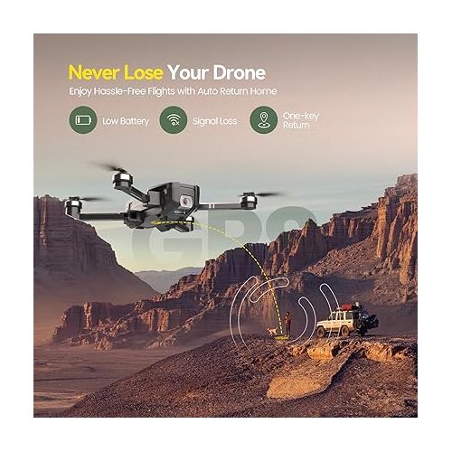  Holy Stone HS720 GPS Drone with Camera for Adults 4K UHD, FAA Remote ID Compliant, 52 Minutes Flight Time, Foldable Quadcopter with Brushless Motor, Auto Return Home, Follow Me, Long Control Range