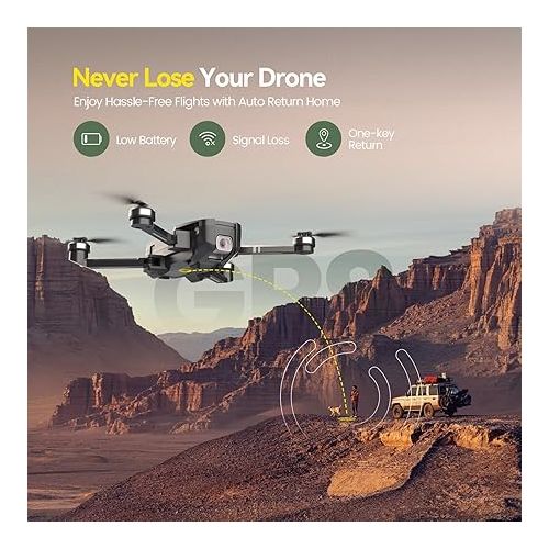  Holy Stone HS720 GPS Drone with Camera for Adults 4K UHD, FAA Remote ID Compliant, 52 Minutes Flight Time, Foldable Quadcopter with Brushless Motor, Auto Return Home, Follow Me, Long Control Range