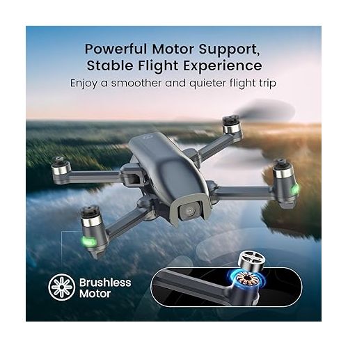  Holy Stone HS710 Drones with Camera for Adults 4K, GPS FPV Foldable 5G Quadcopter for Beginners with Optical Flow Positioning, Auto Return Home, Follow Me, Brushless Motor, Easy to Fly