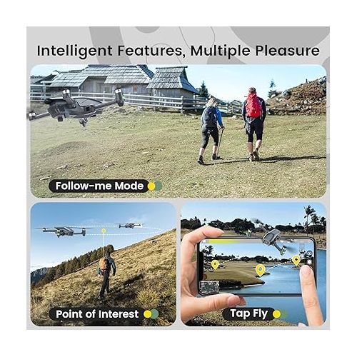  Holy Stone HS710 Drones with Camera for Adults 4K, GPS FPV Foldable 5G Quadcopter for Beginners with Optical Flow Positioning, Auto Return Home, Follow Me, Brushless Motor, Easy to Fly