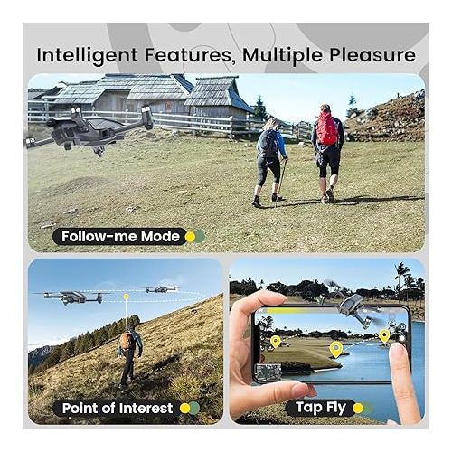  Holy Stone HS710 Drones with Camera for Adults 4K, GPS FPV Foldable 5G Quadcopter for Beginners with Optical Flow Positioning, Auto Return Home, Follow Me, Brushless Motor, Easy to Fly