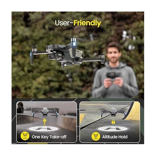  Holy Stone HS720R 3 Axis Gimbal GPS Drones with Camera for Adults 4K EIS; FPV RC Drone, Foldable Quadcopter with 10000 Feet Video Transmission Control Range, Brushless Motor, Follow Me, Auto Return