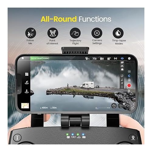  Holy Stone HS720R 3 Axis Gimbal GPS Drones with Camera for Adults 4K EIS; FPV RC Drone, Foldable Quadcopter with 10000 Feet Video Transmission Control Range, Brushless Motor, Follow Me, Auto Return