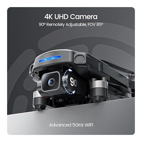  Holy Stone GPS Drone with 4K UHD Camera for Adults Beginner; HS360S 249g Foldable FPV RC Quadcopter with 10000 Feet Control Range, Brushless Motor, Follow Me, Smart Return Home, 5G Transmission