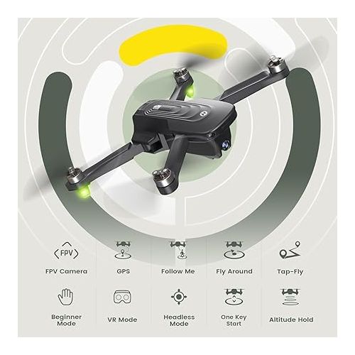  Holy Stone GPS Drone with 4K Camera for Adults, HS175D RC Quadcopter with Auto Return, Follow Me, Brushless Motor, Circle Fly, Waypoint Fly, Altitude Hold, Headless Mode, 46 Mins Long Flight