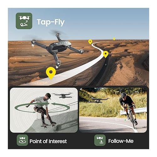  Holy Stone GPS Drone with 4K Camera for Adults, HS175D RC Quadcopter with Auto Return, Follow Me, Brushless Motor, Circle Fly, Waypoint Fly, Altitude Hold, Headless Mode, 46 Mins Long Flight