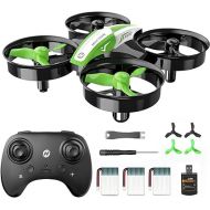 Holy Stone Mini Drone for Kids and Beginners, Indoor Outdoor Quadcopter Plane for Boys Girls with Auto Hover, 3D Flips, 3 Batteries, Headless Mode, Great Gift Toy for Boys and Girls, Green