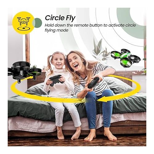  Holy Stone Mini Drone for Kids and Beginners, Indoor Outdoor Quadcopter Plane for Boys Girls with Auto Hover, 3D Flips, 3 Batteries, Headless Mode, Great Gift Toy for Boys and Girls, Green