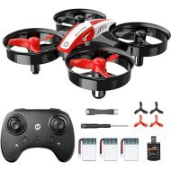 Holy Stone Mini Drone for Kids and Beginners RC Nano Quadcopter Indoor Small Helicopter Plane with Auto Hovering, 3D Flips, Headless Mode and 3 Batteries, Great Gift Toy for Boys and Girls, Red
