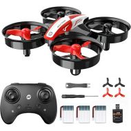 Holy Stone Mini Drone for Kids and Beginners RC Nano Quadcopter Indoor Small Helicopter Plane with Auto Hovering, 3D Flips, Headless Mode and 3 Batteries, Great Gift Toy for Boys and Girls, Red