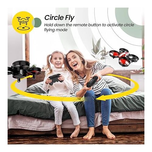  Holy Stone Mini Drone for Kids and Beginners RC Nano Quadcopter Indoor Small Helicopter Plane with Auto Hovering, 3D Flips, Headless Mode and 3 Batteries, Great Gift Toy for Boys and Girls, Red