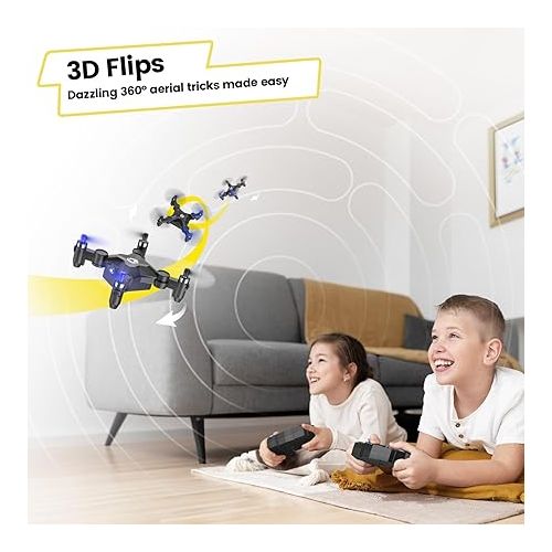  Holy Stone HS190 Drone for Kids, Mini Drone with One-Key Takeoff/Landing, 3D Flips, 3 Speeds and Auto Hovering, Easy to Fly Kids Gifts Toys for Boys and Girls, Blue