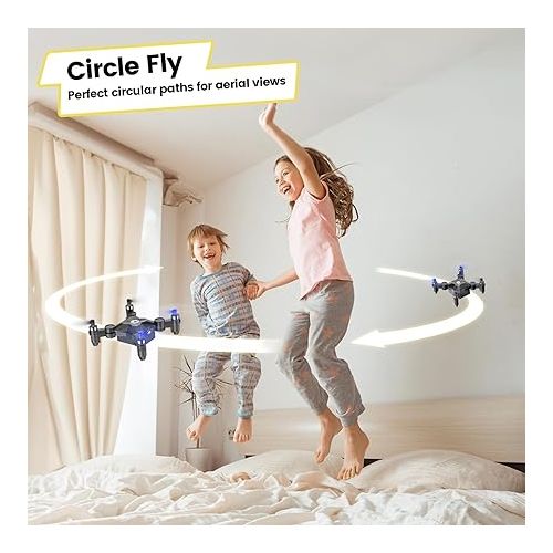  Holy Stone HS190 Drone for Kids, Mini Drone with One-Key Takeoff/Landing, 3D Flips, 3 Speeds and Auto Hovering, Easy to Fly Kids Gifts Toys for Boys and Girls, Blue