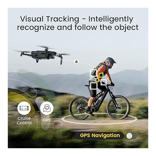  Holy Stone HS900 249g Lightweight GPS Drones with Camera for Adults 4K; 3 Axis Brushless Gimbal Drone with 4K/30FPS Video, 48MP Photo, 20000Ft Transmission, Visual Tracking Follow Me, Smart Return