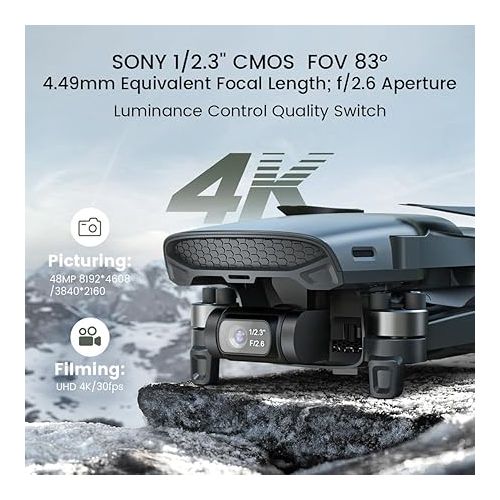  Holy Stone HS900 249g Lightweight GPS Drones with Camera for Adults 4K; 3 Axis Brushless Gimbal Drone with 4K/30FPS Video, 48MP Photo, 20000Ft Transmission, Visual Tracking Follow Me, Smart Return