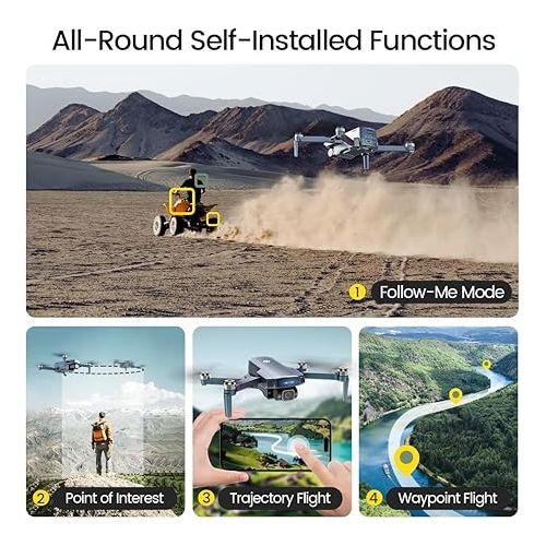  Holy Stone FAA Compliant GPS Drones with Camera for Adults 4K, 249g Quadcopter Drone, No Need Remote ID, 10000 Feet Video Transmission, Smart Return, Follow Me, Brushless Motor, Gradient Color Edition