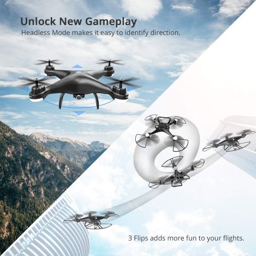  [아마존 핫딜]  [아마존핫딜]Holy Stone HS110D FPV RC Drone with 720P HD Camera Live Video 120° Wide-Angle WiFi Quadcopter with Altitude Hold Headless Mode 3D Flips RTF with Modular Battery, Color Black