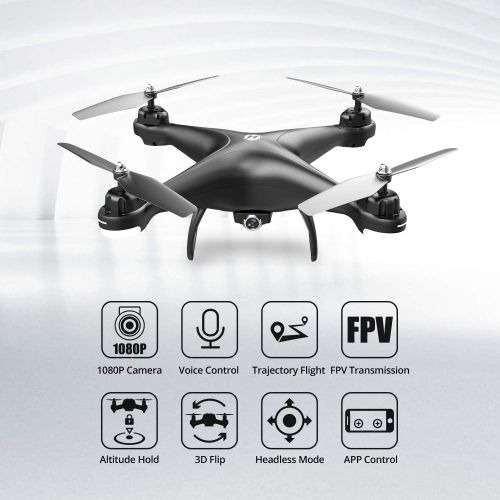  [아마존 핫딜]  [아마존핫딜]Holy Stone HS110D FPV RC Drone with 720P HD Camera Live Video 120° Wide-Angle WiFi Quadcopter with Altitude Hold Headless Mode 3D Flips RTF with Modular Battery, Color Black