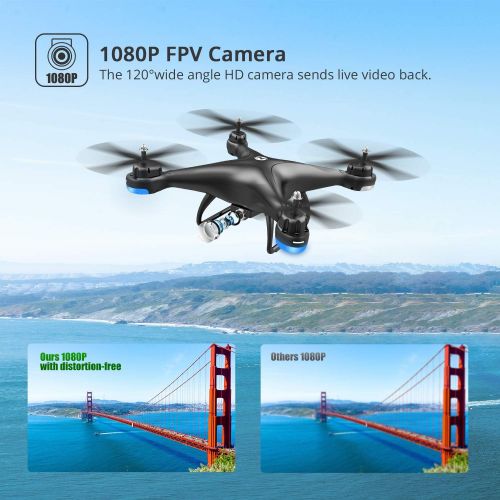  [아마존 핫딜]  [아마존핫딜]Holy Stone HS110D FPV RC Drone with 720P HD Camera Live Video 120° Wide-Angle WiFi Quadcopter with Altitude Hold Headless Mode 3D Flips RTF with Modular Battery, Color Black