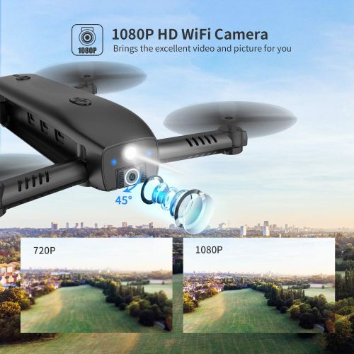  [아마존 핫딜]  [아마존핫딜]Holy Stone FPV Drone with Camera 1080P HD Foldable Drones for Adults with Optical Flow Positioning, RC Quadcopter with Handheld Camera Mode, Portable Charger Function, Modular Batt