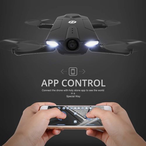  [아마존핫딜][아마존 핫딜] Holy Stone HS160 Shadow FPV RC Drone with 720P HD Wi-Fi Camera Live Video Feed 2.4GHz 6-Axis Gyro Quadcopter for Kids & Beginners - Altitude Hold, One Key Start, Foldable Arms,Bonu