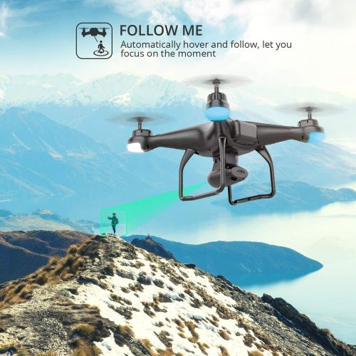  [아마존 핫딜] Holy Stone HS120D GPS Drone with Camera for Adults 1080p HD FPV, Quadcotper with Auto Return Home, Follow Me, Altitude Hold, Tap Fly Functions, Includes 2 Batteries and Carrying Ba