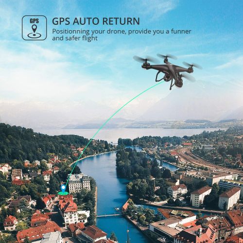 [아마존 핫딜] Holy Stone HS120D GPS Drone with Camera for Adults 1080p HD FPV, Quadcotper with Auto Return Home, Follow Me, Altitude Hold, Tap Fly Functions, Includes 2 Batteries and Carrying Ba