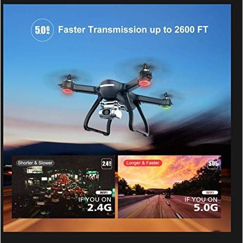  [아마존베스트]Holy Stone HS700D FPV Drone with 2K HD Camera Live Video and GPS Return Home, RC Quadcopter for Adults Beginners with Brushless Motor, Follow Me, 5G WiFi Transmission, Modular Batt