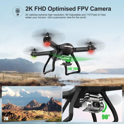  [아마존베스트]Holy Stone HS700D FPV Drone with 2K HD Camera Live Video and GPS Return Home, RC Quadcopter for Adults Beginners with Brushless Motor, Follow Me, 5G WiFi Transmission, Modular Batt