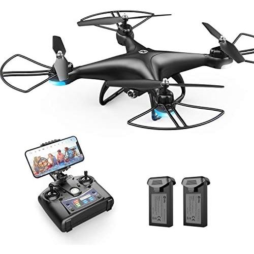  [아마존베스트]Holy Stone HS110D FPV RC Drone with 720P HD Camera Live Video 120° Wide-Angle WiFi Quadcopter with Altitude Hold Headless Mode 3D Flips RTF with Modular Battery, Color Black