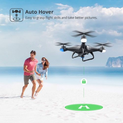  [아마존베스트]Holy Stone HS110D FPV RC Drone with 720P HD Camera Live Video 120° Wide-Angle WiFi Quadcopter with Altitude Hold Headless Mode 3D Flips RTF with Modular Battery, Color Black