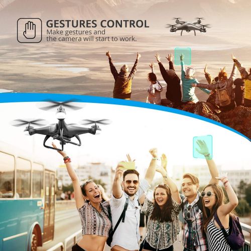  [아마존베스트]Holy Stone HS110D FPV RC Drone with 720P HD Camera Live Video 120° Wide-Angle WiFi Quadcopter with Altitude Hold Headless Mode 3D Flips RTF with Modular Battery, Color Black