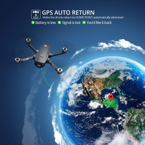  Holy Stone HS720E GPS Drone with 4K EIS UHD 130°FOV Camera for Adults Beginner, FPV Quadcopter with Brushless Motor, 2 Batteries 46 Min Flight Time, 5GHz Transmission, Smart Return