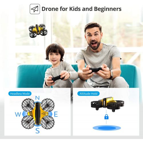  Holy Stone HS450 Mini Drone, Remote Control Nano Quadcopter for Kids, with 3 Batteries, Throw to Go, Flips, Circle Flying, Altitude Hold, Christmas Gifts and Toys