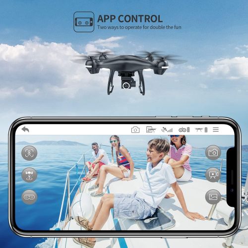  Holy Stone 2K GPS FPV RC Drone HS100 with HD Camera Live Video and GPS Return Home, Large Quadcopter with Adjustable Wide-Angle Camera, Follow Me, Altitude Hold, 18 Minutes Flight,