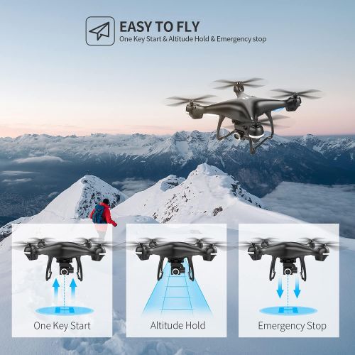  Holy Stone 2K GPS FPV RC Drone HS100 with HD Camera Live Video and GPS Return Home, Large Quadcopter with Adjustable Wide-Angle Camera, Follow Me, Altitude Hold, 18 Minutes Flight,