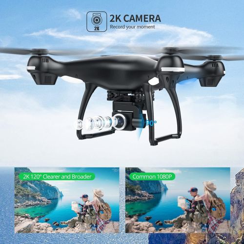  Holy Stone 2K GPS FPV RC Drone HS100 with HD Camera Live Video and GPS Return Home, Large Quadcopter with Adjustable Wide-Angle Camera, Follow Me, Altitude Hold, 18 Minutes Flight,