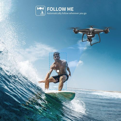  Holy Stone 2K GPS FPV RC Drone HS100 with HD Camera Live Video and GPS Return Home, Large Quadcopter with Adjustable Wide-Angle Camera, Follow Me, Altitude Hold, 18 Minutes Flight,