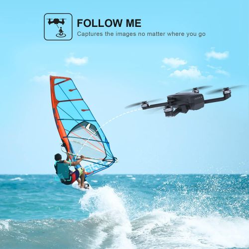 Holy Stone HS720 Foldable GPS Drone with 4K UHD Camera for Adults, Quadcopter with Brushless Motor, Auto Return Home, Follow Me, 52 Minutes Flight Time, Long Control Range, Include