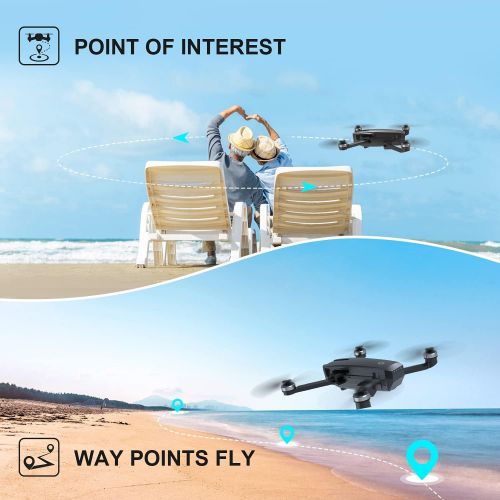  Holy Stone HS720 Foldable GPS Drone with 4K UHD Camera for Adults, Quadcopter with Brushless Motor, Auto Return Home, Follow Me, 52 Minutes Flight Time, Long Control Range, Include