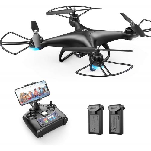  Holy Stone HS110D FPV RC Drone with 1080P HD Camera Live Video 120° Wide-Angle WiFi Quadcopter with Altitude Hold Headless Mode 3D Flips RTF with Modular Battery, Color Black