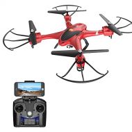 Holy Stone HS200 FPV RC Drone with HD WiFi Camera Live Feed 2.4GHz 4CH 6-Axis Gyro Quadcopter with Altitude Hold, Gravity Sensor and Headless Mode RTF Helicopter, Color Red