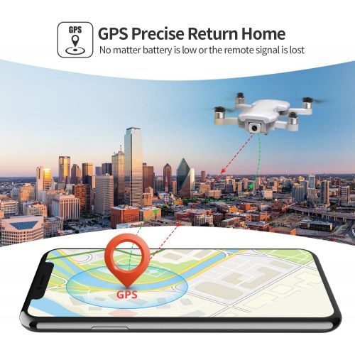  Holy Stone HS510 GPS Drone for Adults with 4K UHD Wifi Camera, FPV Quadcopter Foldable for Beginners with Brushless Motor, Return Home, Follow Me,2 Batteries and Storage Bag, Grey