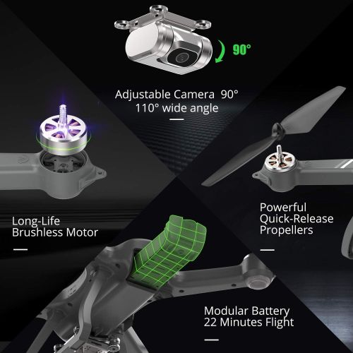  Holy Stone HS700 FPV Drone with 1080p HD Camera Live Video and GPS Return Home RC Quadcopter for Adults Beginners with Brushless Motor, Follow Me,5G WiFi Transmission,Compatible wi