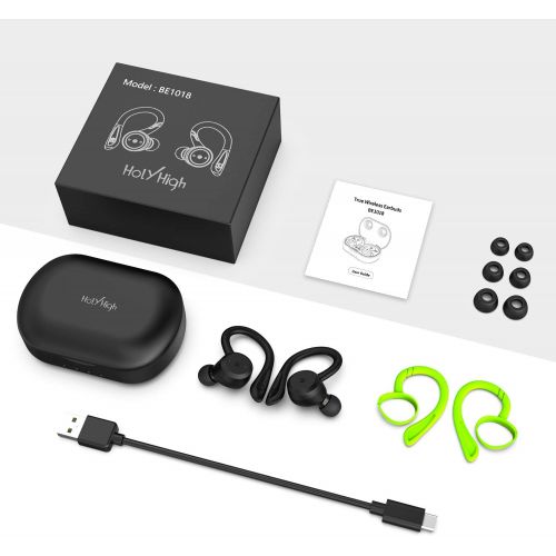  [아마존핫딜][아마존 핫딜] HolyHigh Wireless Headphones Bluetooth 5.0 Earphones Upgrade IPX7 Waterproof 26H Playtime with Charging Case in Ear Wireless Earbuds with Mic for Running Sports Gym for iPhone Andr